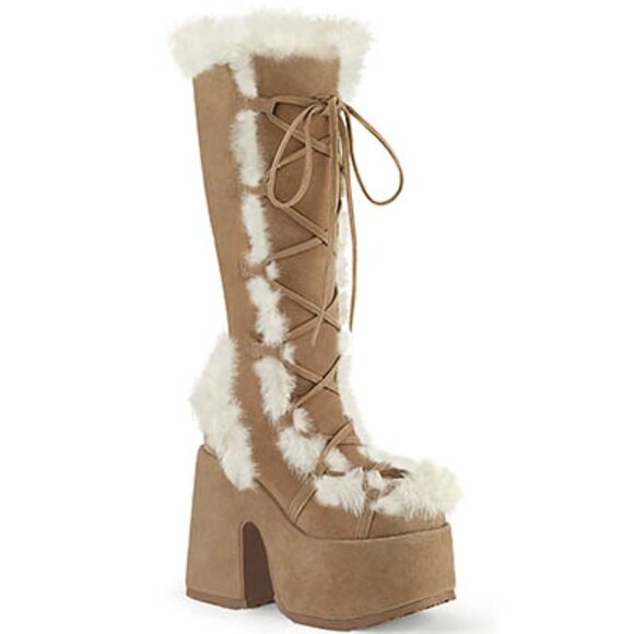 Demonia CAMEL 311 Primal Desire Brown Platform Boots - Picture 1 of 8